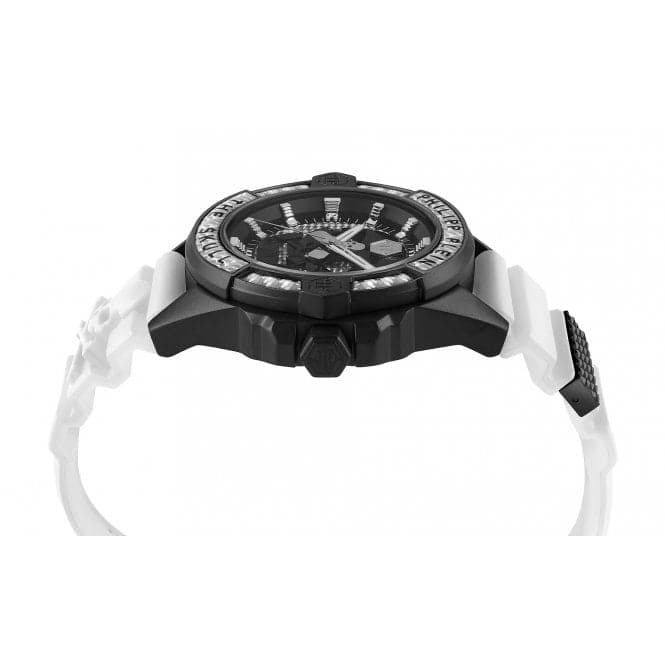 The Skull Carbon Fiber Steel Silver White Gents Watch PWAAA1822Philipp PleinPWAAA1822