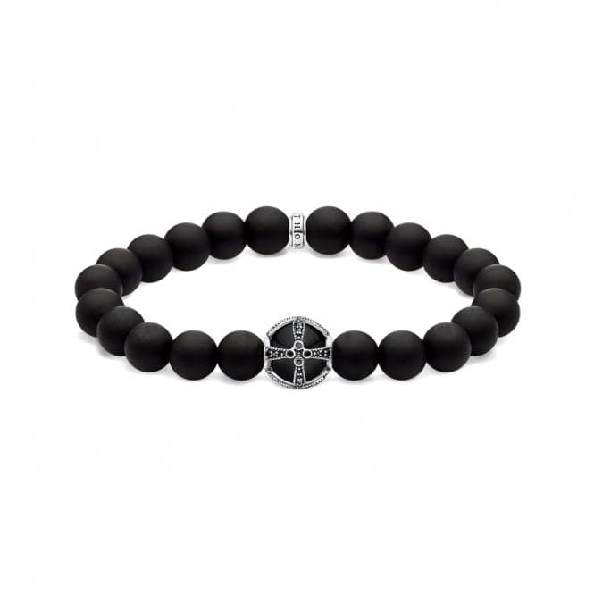 Thomas Sabo Black Royal Cross Beaded Bracelet A1928 - 812 - 11Thomas Sabo Sterling SilverA1928 - 812 - 11 - L19,5