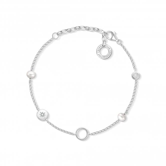 Thomas Sabo Charm Club Pearl Charm Bracelet X0273 - 167 - 14 - L19vThomas Sabo Charm ClubX0273 - 167 - 14 - L19v