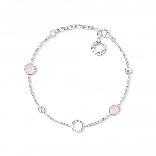 Thomas Sabo Charm Club Rose Quartz Charm Bracelet X0272 - 035 - 7 - L19vThomas Sabo Charm ClubX0272 - 035 - 7 - L19v