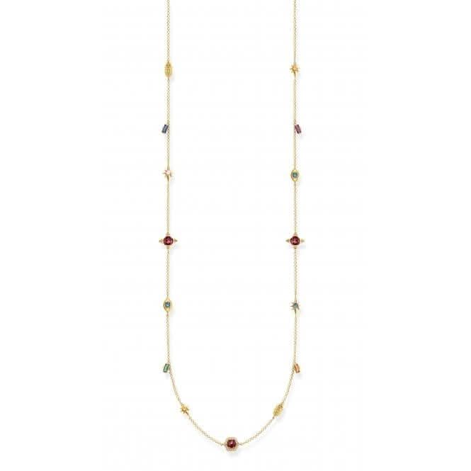 Thomas Sabo Colourful Multistone Gold Station Necklace KE1896 - 488 - 7 - L90vThomas Sabo Sterling SilverKE1896 - 488 - 7 - L90v