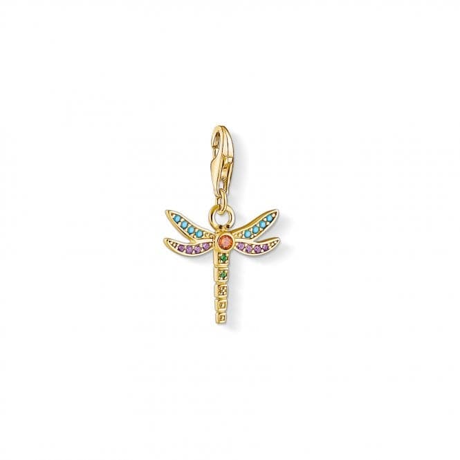 Thomas Sabo Multi Coloured Yellow Gold Dragonfly Charm 1758 - 974 - 7Thomas Sabo Charm Club1758 - 974 - 7