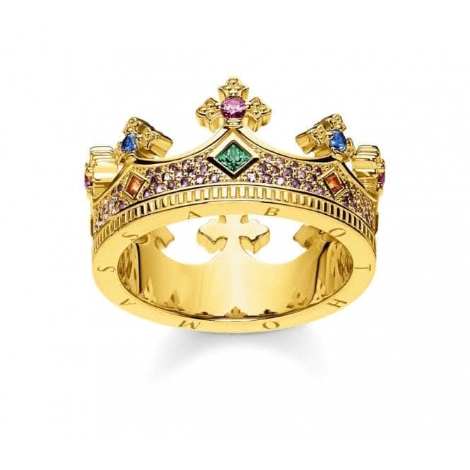 Thomas Sabo Multicoloured Gold Crown Ring TR2265-973-7