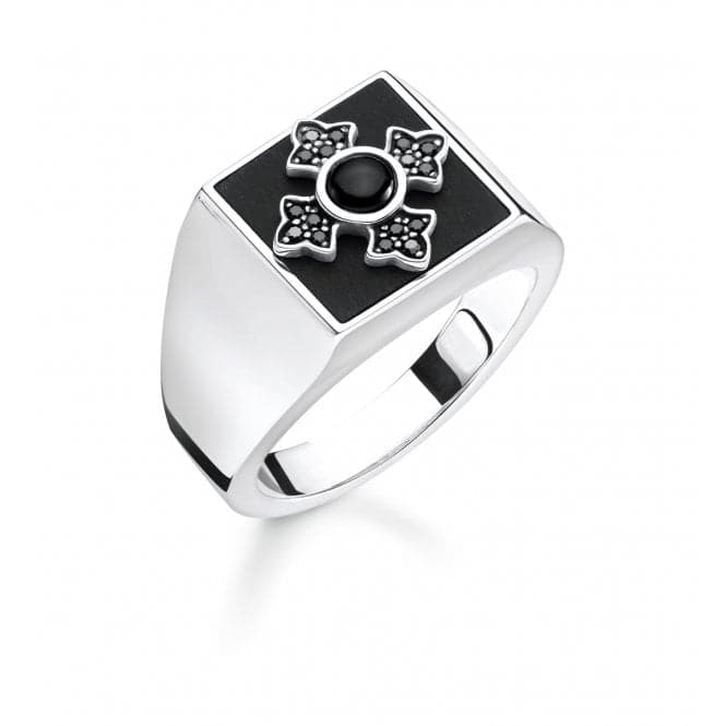 Thomas Sabo Rebel at Heart Black Cross Signet Ring TR2209 - 641 - 11Thomas Sabo Sterling SilverTR2209 - 641 - 11 - 48