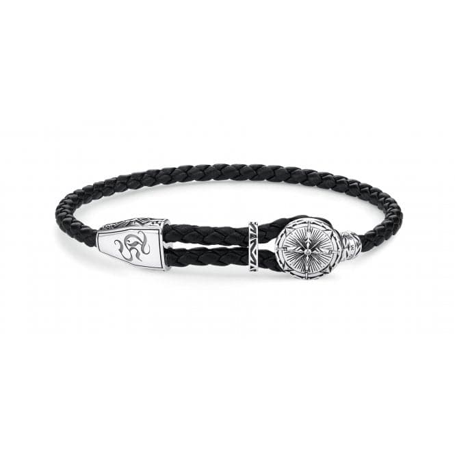 Thomas Sabo Rebel Heart Compass Leather Bracelet A1860 - 682 - 11 - L25vThomas Sabo Sterling SilverA1860 - 682 - 11 - L25v