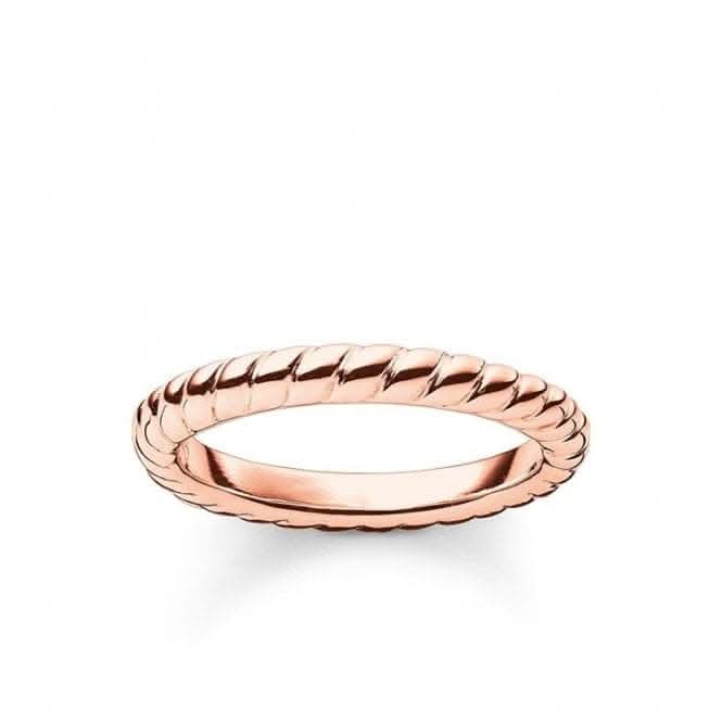 Thomas Sabo Rose Gold Cord Look Ring TR1978-415-12