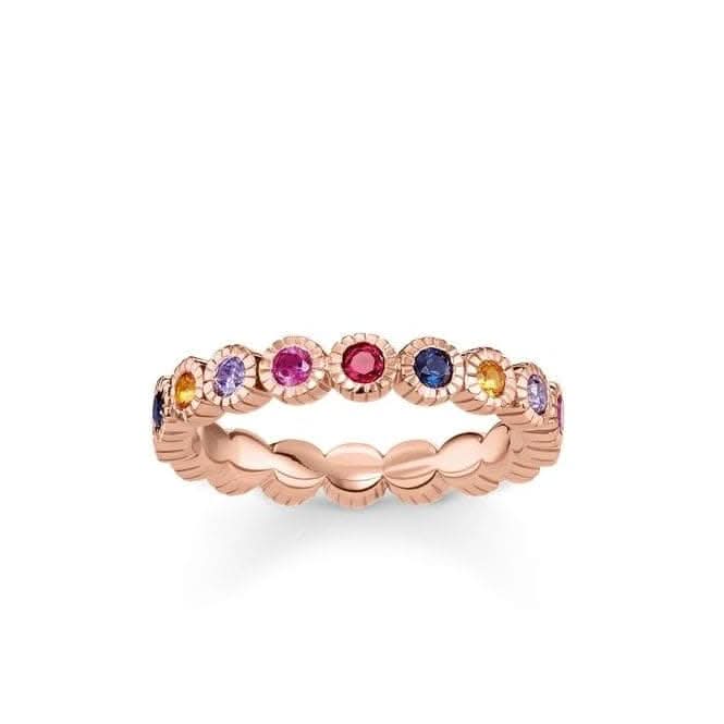 Thomas Sabo Royalty Colourful Filigree Stone Rose Gold Ring TR2148 - 068 - 7Thomas Sabo Sterling SilverTR2148 - 068 - 7 - 48