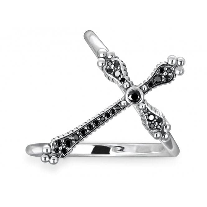 Thomas Sabo Royalty Cross Black Stone Ring TR2143 - 643 - 11Thomas Sabo Sterling SilverTR2143 - 643 - 11 - 48