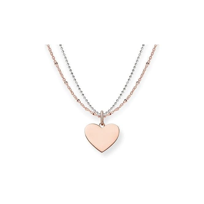 Thomas Sabo Silver Double Chain Heart Necklace LBKE0004 - 415 - 12Thomas Sabo Love BridgeLBKE0004 - 415 - 12 - L45v