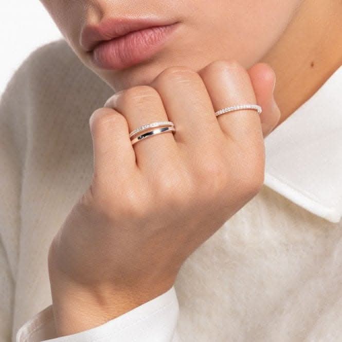 Thomas Sabo Silver Pavé Eternity Ring TR1980-051-14