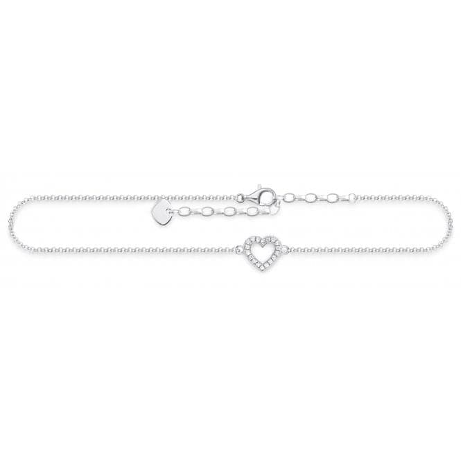 Thomas Sabo Sterling Silver Cut Out Heart Anklet AK0007 - 051 - 14 - L27vThomas Sabo Sterling SilverAK0007 - 051 - 14 - L27v