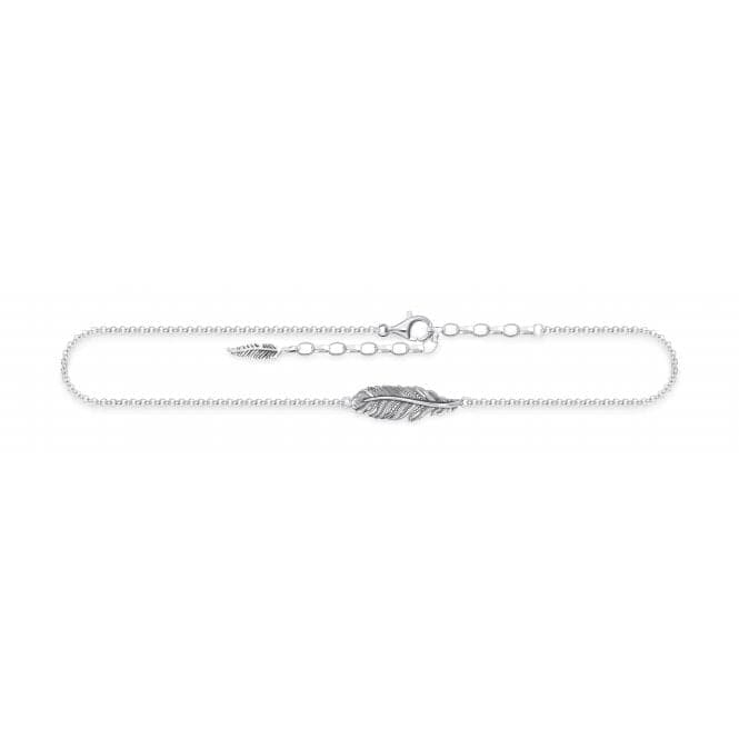 Thomas Sabo Sterling Silver Feather Anklet AK0013 - 637 - 21 - L27vThomas Sabo Sterling SilverAK0013 - 637 - 21 - L27v