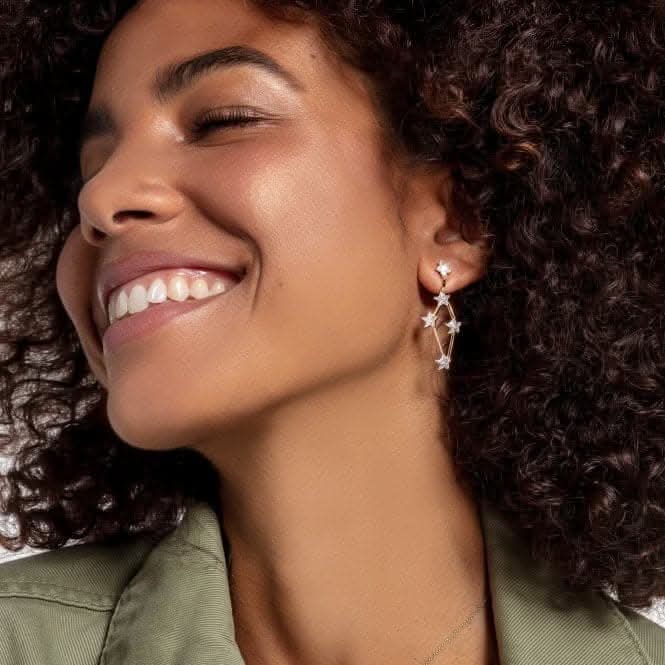 Thomas Sabo White Gold Zirconia Magic Star constellation Earrings H2083-414-14