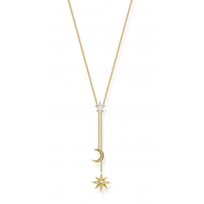 Thomas Sabo White Gold Zirconia Magic Stars Moon Necklace KE1900 - 414 - 14 - L45vThomas Sabo Sterling SilverKE1900 - 414 - 14 - L45v