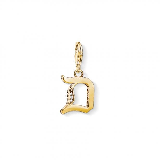 Thomas Sabo Yellow Gold Silver Vintage D Letter Charm 1610 - 414 - 39Thomas Sabo Charm Club1610 - 414 - 39