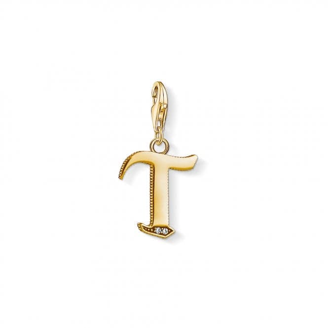 Thomas Sabo Yellow Gold Silver Vintage T Letter Charm 1626 - 414 - 39Thomas Sabo Charm Club1626 - 414 - 39