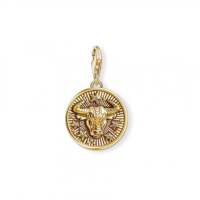 Thomas Sabo Yellow Gold Vintage Taurus Zodiac Charm 1653-414-39