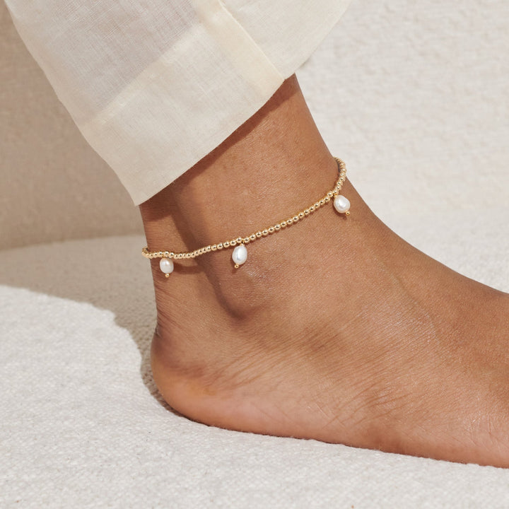 three Pearl Gold Plated 23cm Anklet 8626Joma Jewellery8626