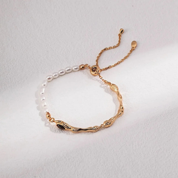 Tiger eye seeds pearl bracelet