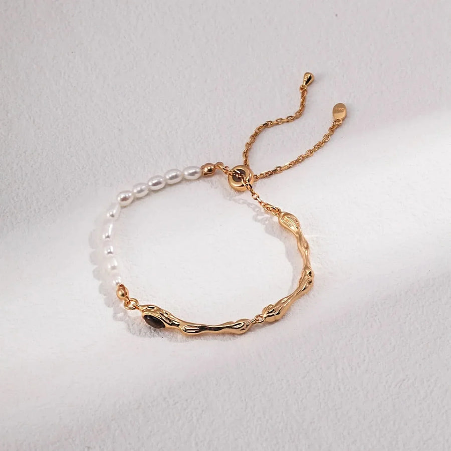 Tiger eye seeds pearl bracelet