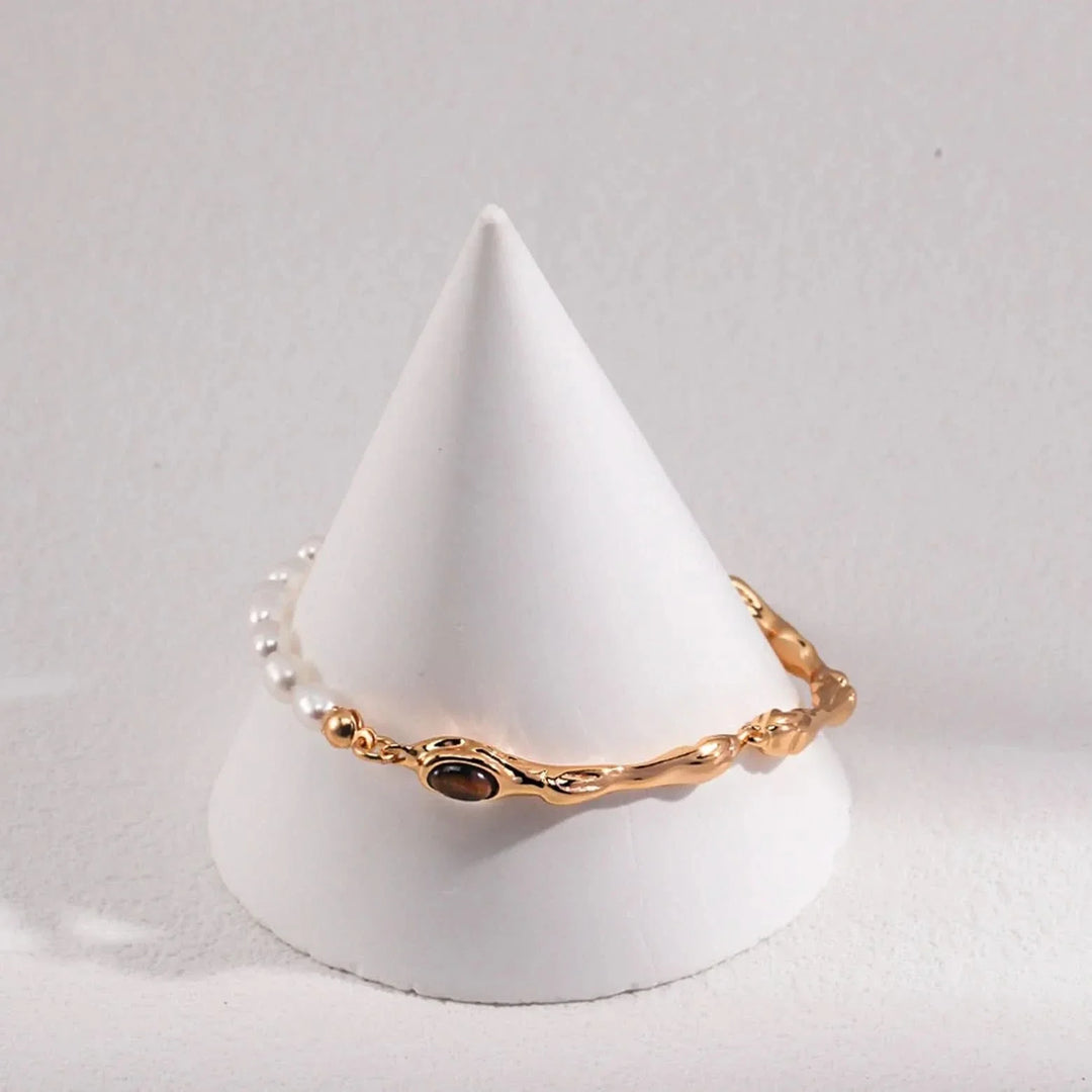 Tiger eye seeds pearl bracelet