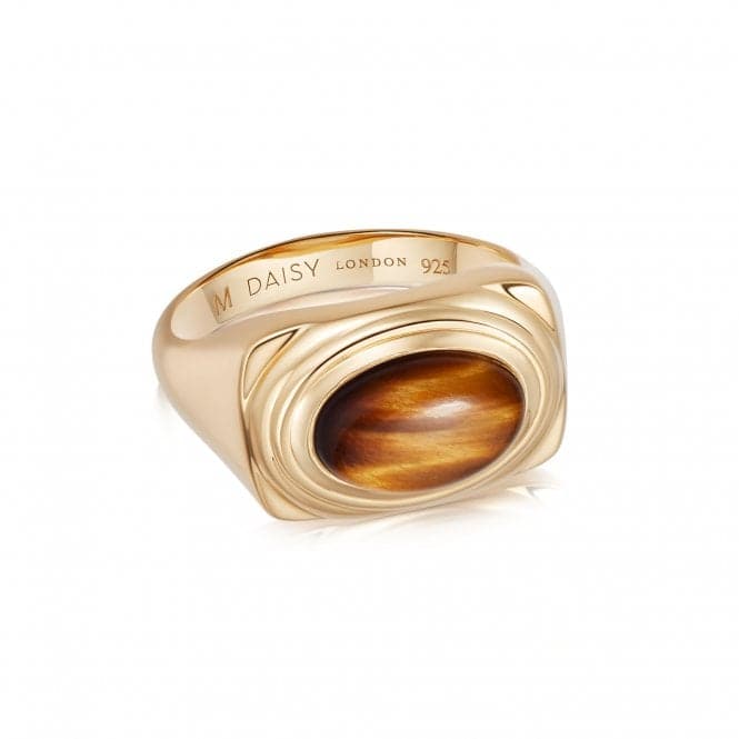 Tigers Eye Bold 18ct Gold Plated Ring HR3002_GPDaisyHR3002_GP_L