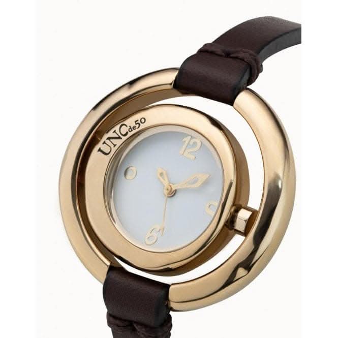Time After Time Golden Leather WatchUNOde50REL0143BLNMAR0U