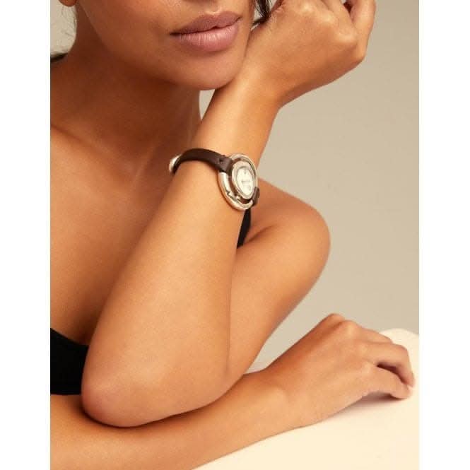 Time Is On My Side Silver Leather WatchUNOde50REL0142BLNMAR0U