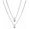 To You Silver Plated Double Chain Blue Faceted Crystal Necklace COL1921VRDMTLUNOde50COL1921VRDMTL