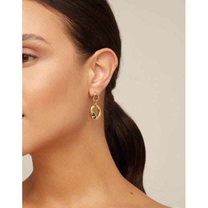 Together Black Metal Faceted Crystal EarringsUNOde50PEN0898NGRORO0U