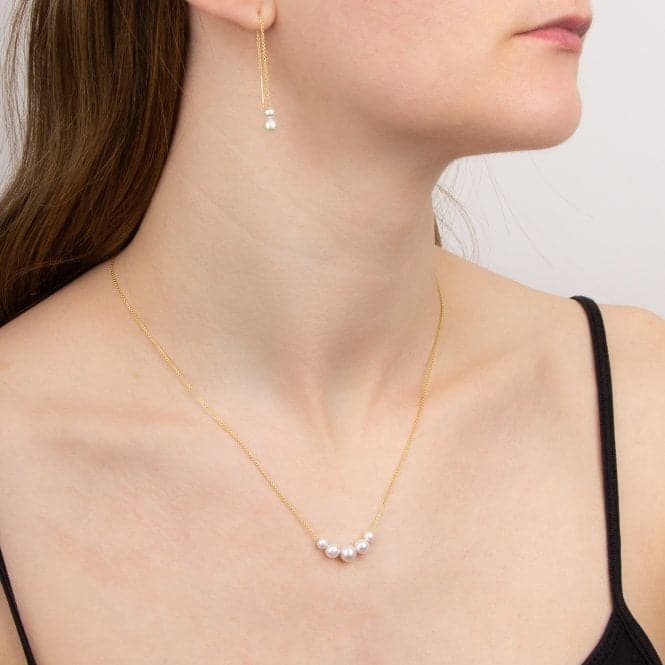 Trace chain and freshwater pearls Necklace GN374WElements GoldGN374W