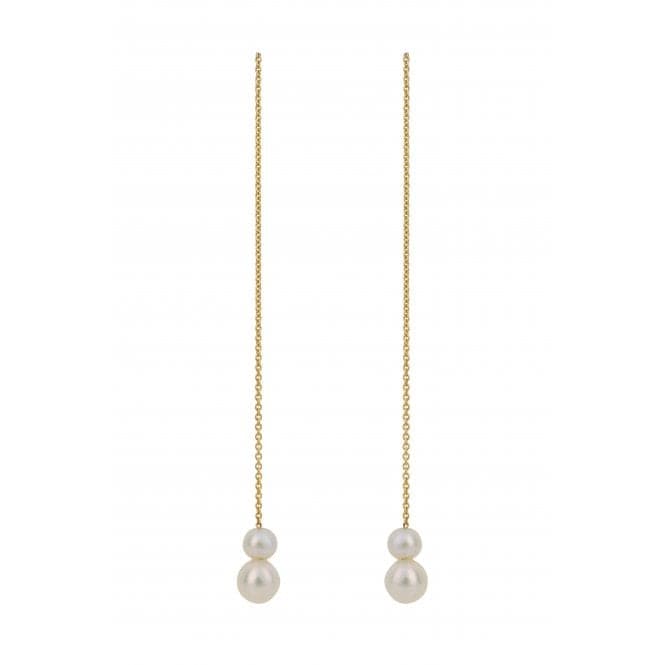 Trace Chain and Freshwater Pearls Thread Through Earrings GE2444Elements GoldGE2444