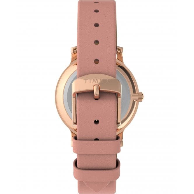 Transcend Pink Leather Strap Watch TW2V66900Timex WatchesTW2V66900