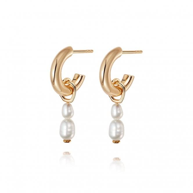 Treasures Double Baroque Pearl Hoop Ear 18ct Gold Plated Earrings TE08_GPDaisyTE08_GP