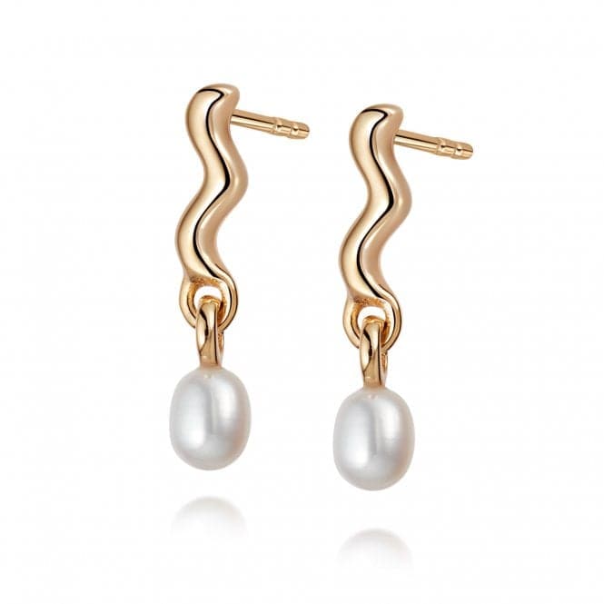 Treasures Wave Seed Pearl 18ct Gold Plated Earrings TE02_GPDaisyTE02_GP