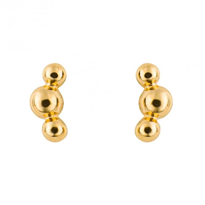 Tri Ball Gold Plated Studs Earrings E6276BeginningsE6276