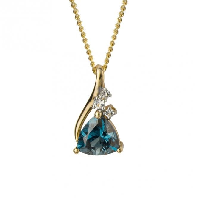 Trillion London Blue Topaz White Topaz 9ct Yellow Gold Pendant GP1006LElements GoldGP1006L