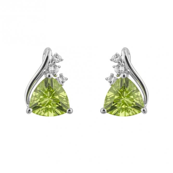 Trillion Peridot White Topaz 9ct White Gold Stud EarringsGE1015GElements GoldGE1015G