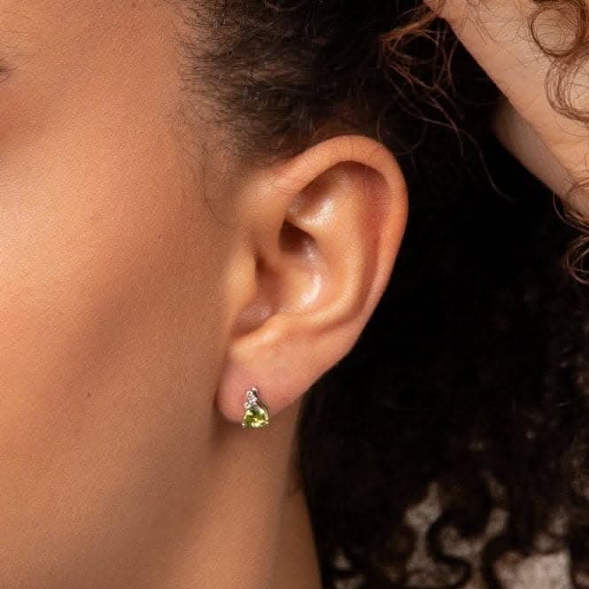 Trillion Peridot White Topaz 9ct White Gold Stud EarringsGE1015GElements GoldGE1015G