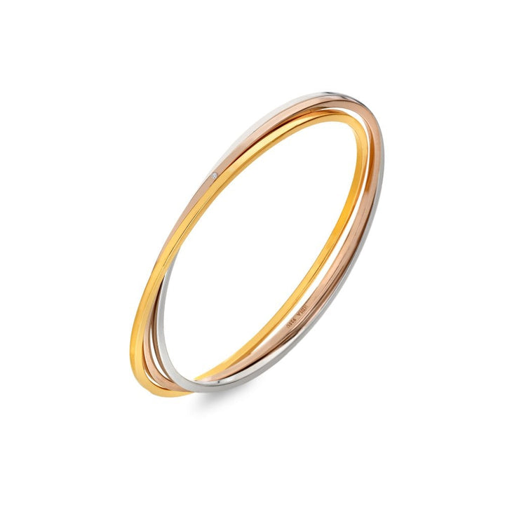 Sterling Silver Trio Tri-Colour Bangle DC219