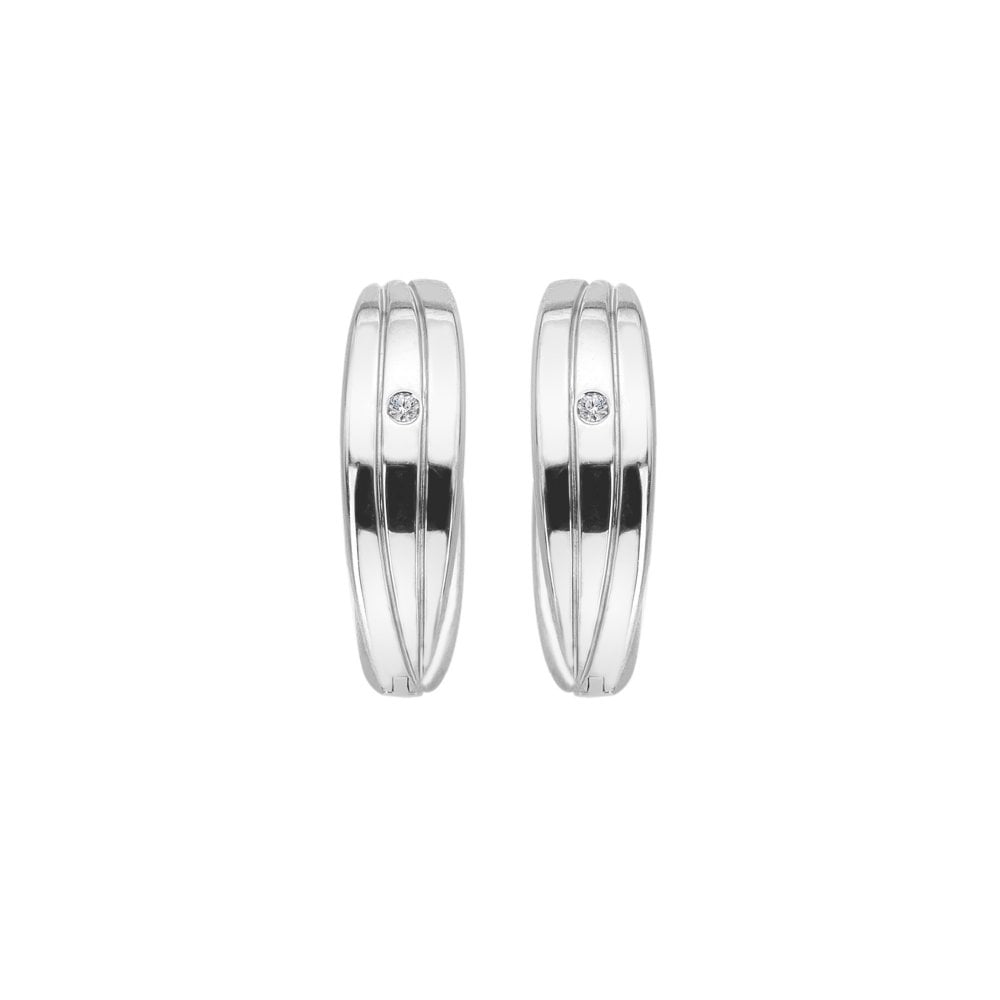 Sterling Silver Trio Huggies Earrings DE840