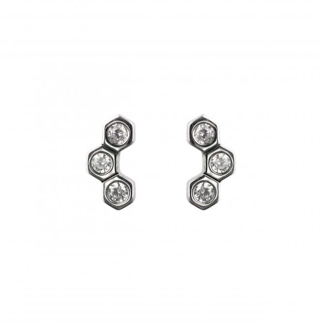 Triple Hexagon Zirconia Stud Earrings 36819CZDew36819CZ