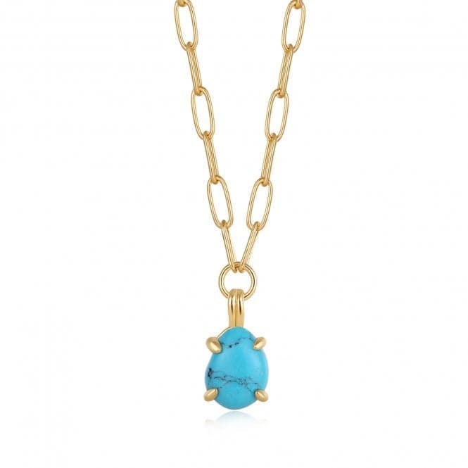 Turquoise Chunky Chain Drop Pendant Necklace N044 - 04GAnia HaieN044 - 04G