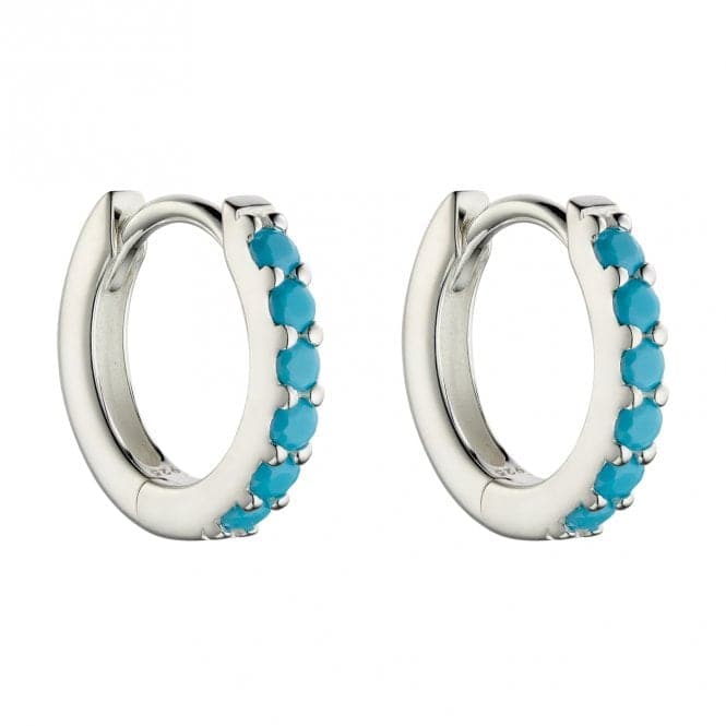 Turquoise Crystal Hoop Earrings E6050TBeginningsE6050T