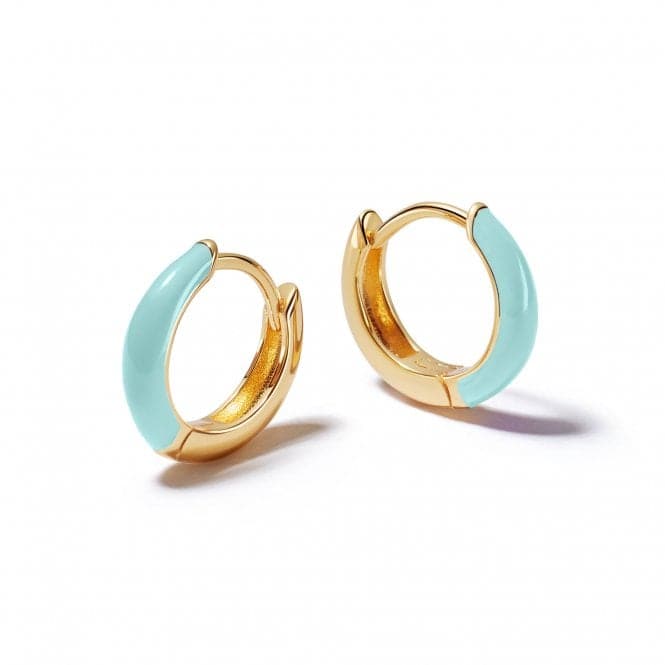 Turquoise Huggie Hoop 18ct Gold Plated Earrings EE09_GPDaisyEE09_GP