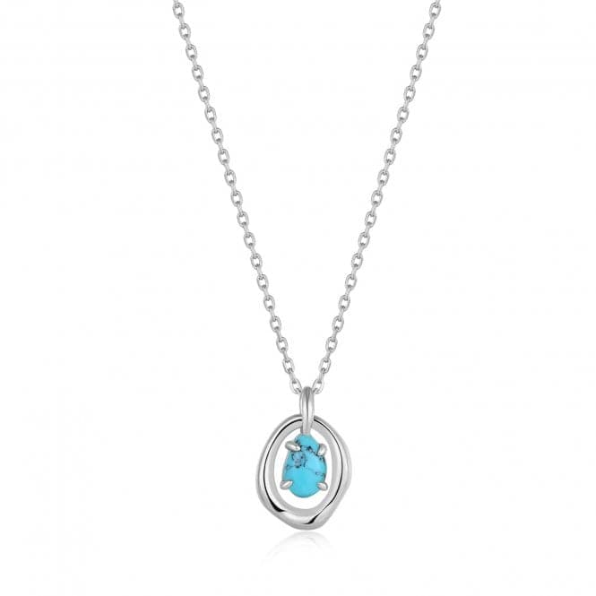 Turquoise Wave Circle Pendant Necklace N044 - 03HAnia HaieN044 - 03H