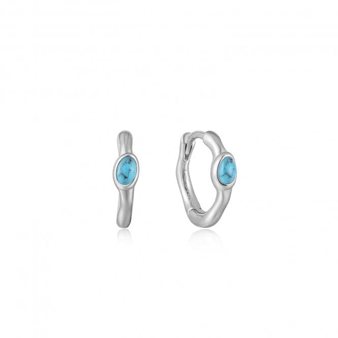 Turquoise Wave Huggie Hoop Earrings E044 - 02HAnia HaieE044 - 02H