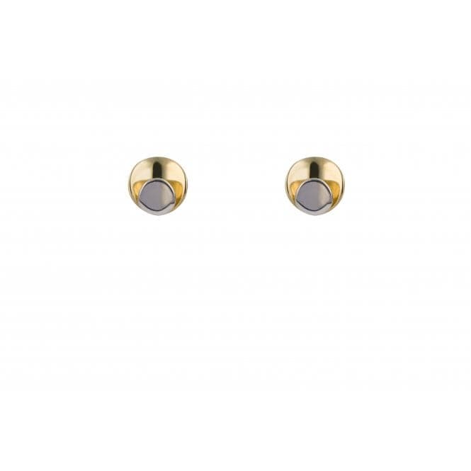 Two Tone Gold Plain Stud Earrings GE2435Elements GoldGE2435