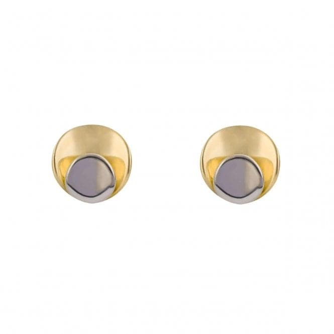 Two Tone Gold Plain Stud Earrings GE2435Elements GoldGE2435