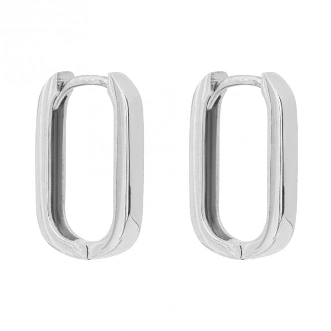 U Shape 9ct White Gold Hoop Earrings GE1003Elements GoldGE1003